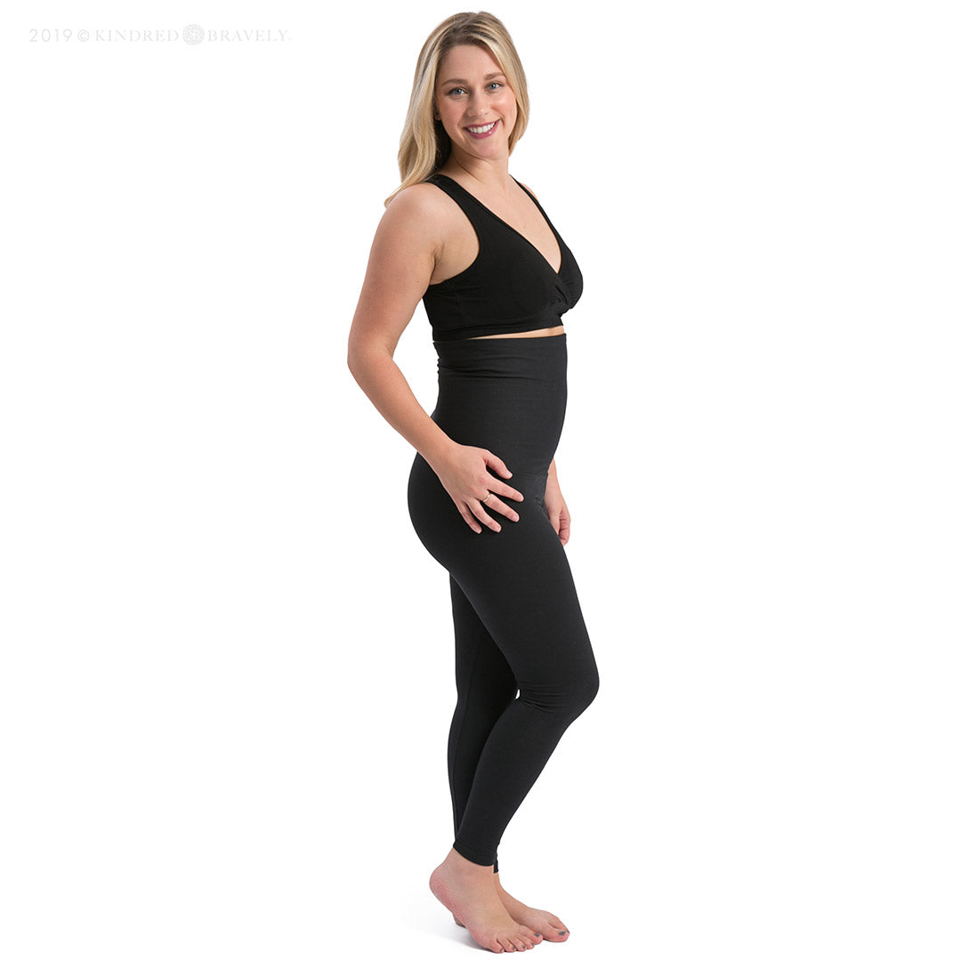Louisa Maternity & Postpartum Support Leggings | Classic Style - Black-Bottoms & Dresses-Kindred Bravely