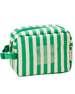 Green and Yellow Striped Mini Cooler Bag