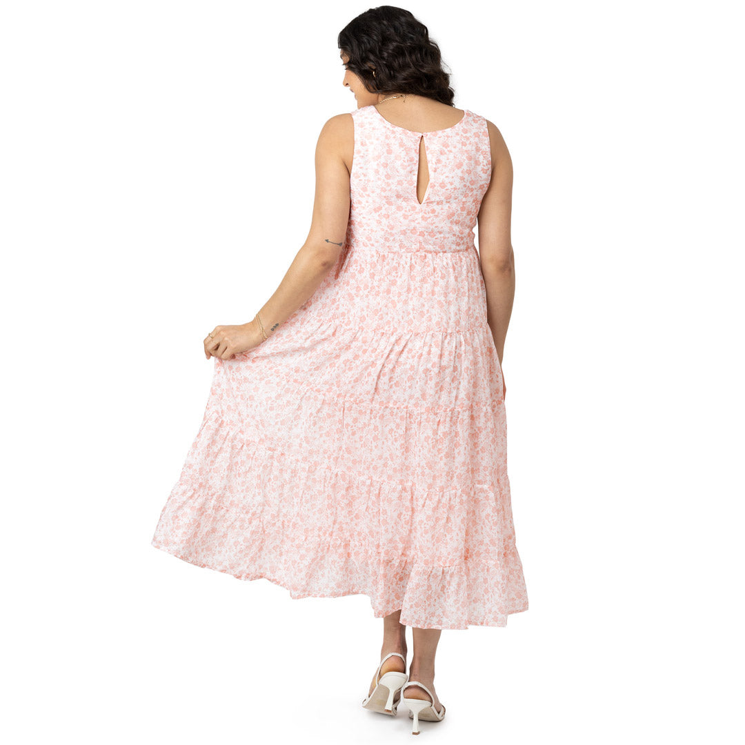 Magnolia Tiered Nursing & Maternity Maxi Dress | Secret Garden-Bottoms & Dresses-Kindred Bravely