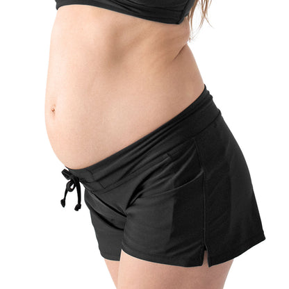 Maternity & Postpartum Swim Shorts | Black-Swimwear-Kindred Bravely