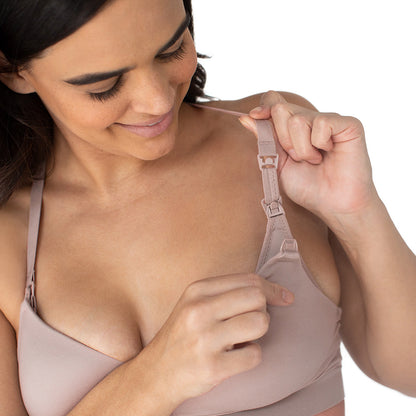 Minimalist Hands-Free Pumping & Nursing Plunge Bra | Lilac Stone-Bras-Kindred Bravely
