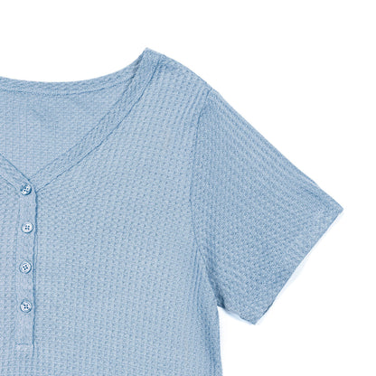 Nora Bamboo Waffle Nursing & Maternity Nightgown | Partly Cloudy-Pajamas-Kindred Bravely