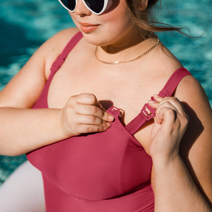 Nursing & Maternity Classic One Piece Swimsuit | Auburn-Swimwear-Kindred Bravely