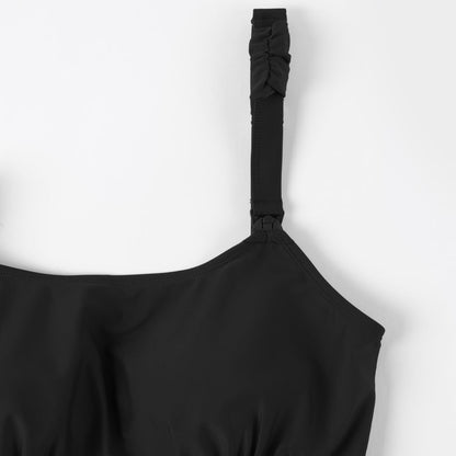 Nursing & Maternity Classic One Piece Swimsuit | Black-Swimwear-Kindred Bravely
