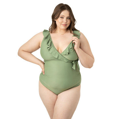 Nursing & Maternity One Piece Wrap Swimsuit | Aloe-Swimwear-Kindred Bravely