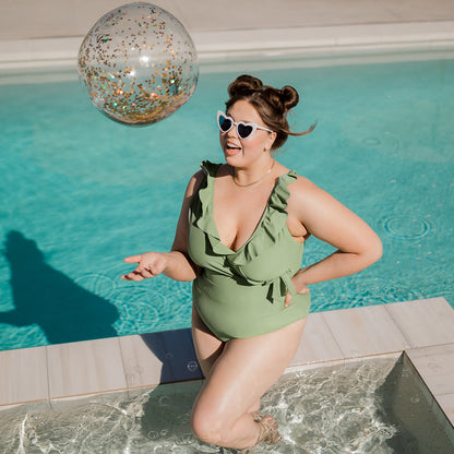 Nursing & Maternity One Piece Wrap Swimsuit | Aloe-Swimwear-Kindred Bravely