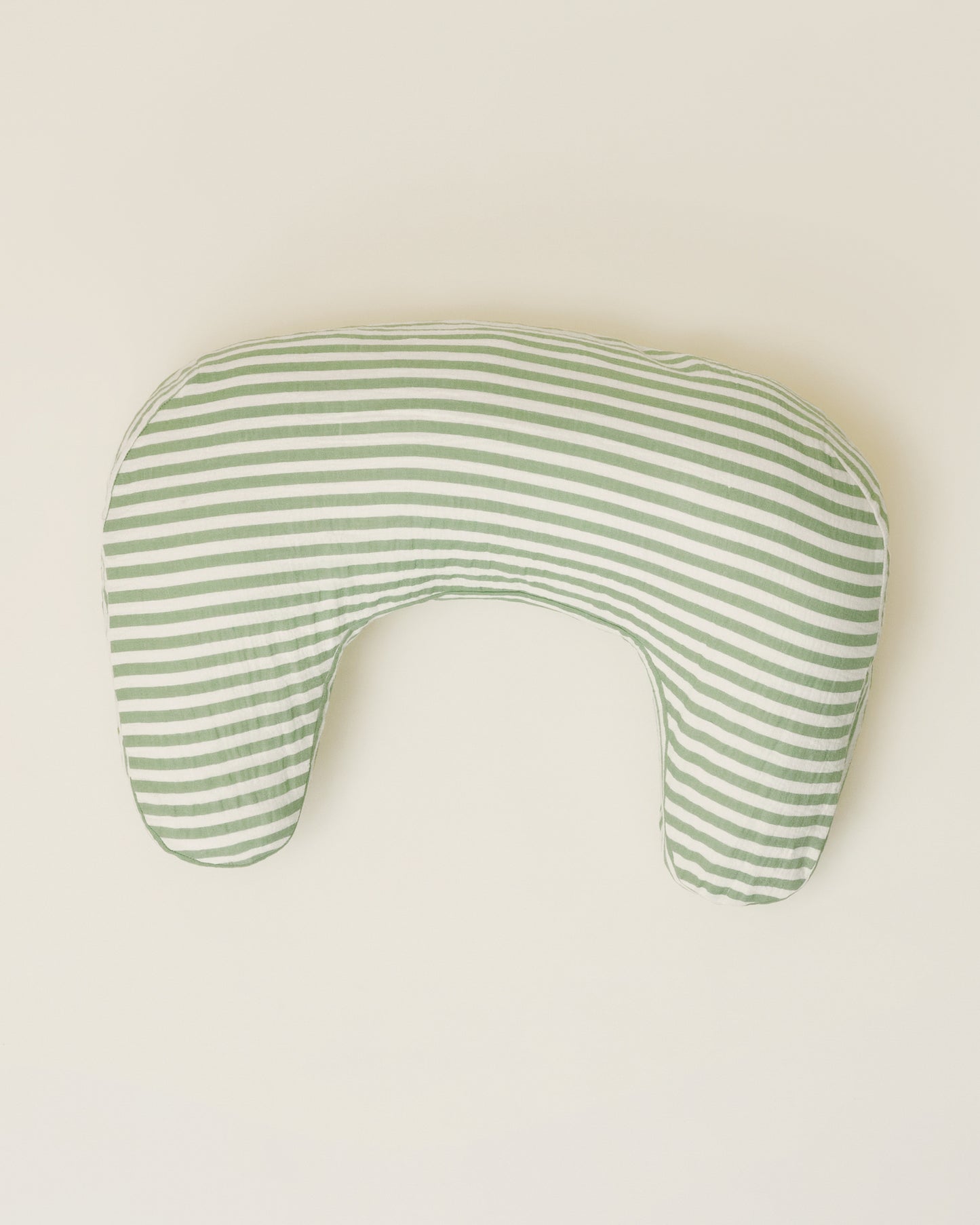 Organic Muslin Nursing Pillow Cover in the Sage Stripe print