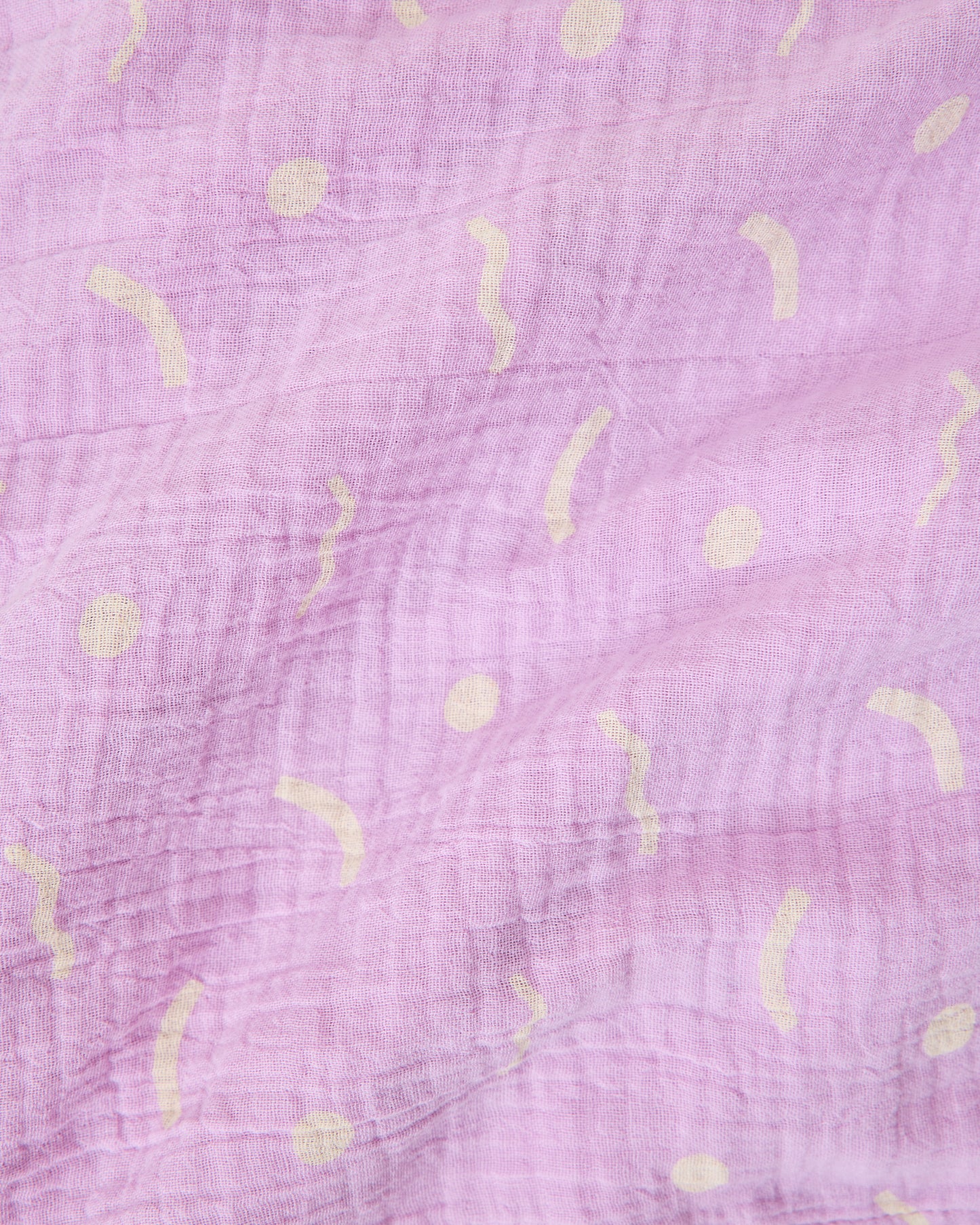 Purple lilac squiggles fabric with abstract patterns