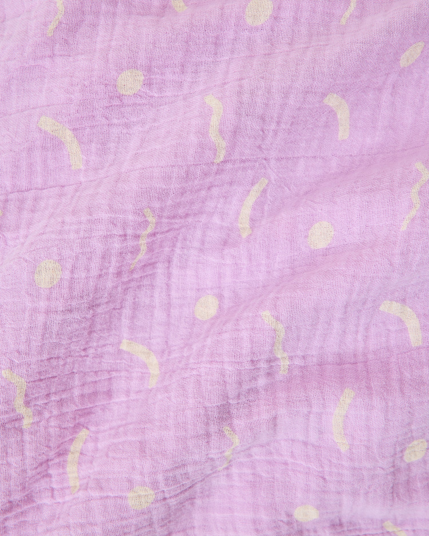 Purple lilac squiggles fabric with abstract patterns