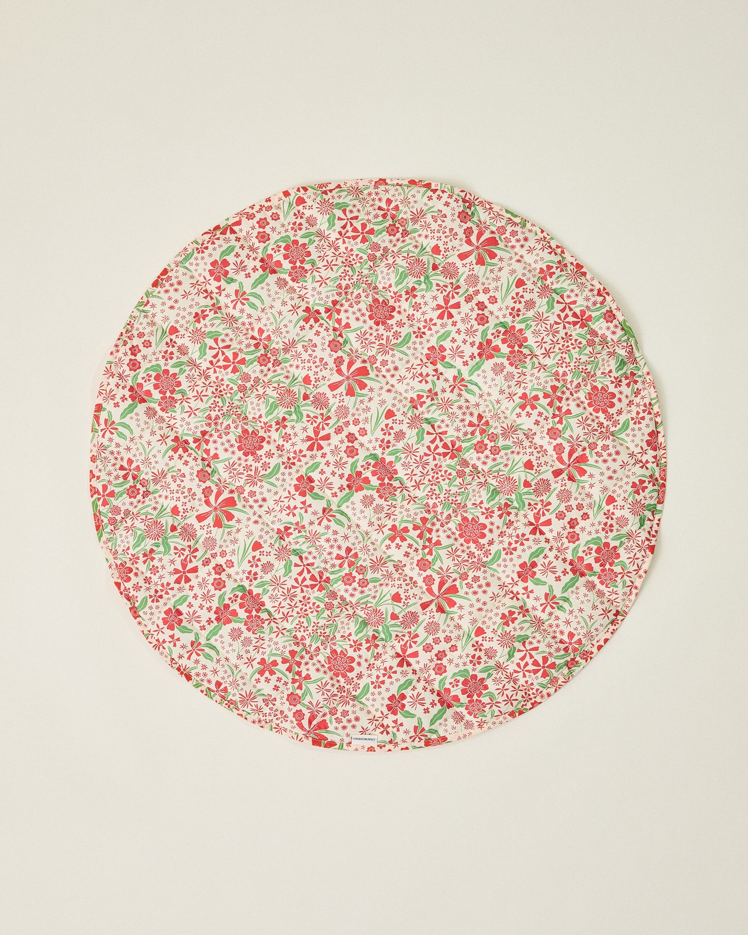Inside/Outside Play Mat in Superbloom print on a beige background