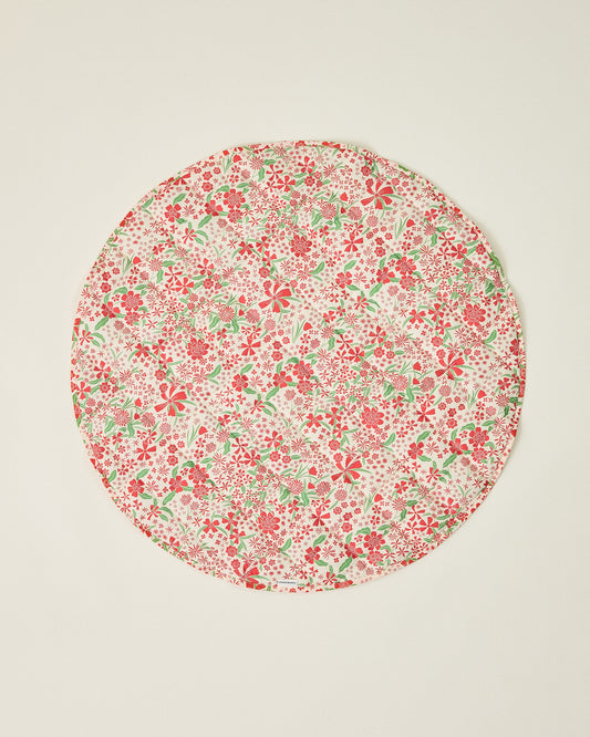 Inside/Outside Play Mat in Superbloom print on a beige background