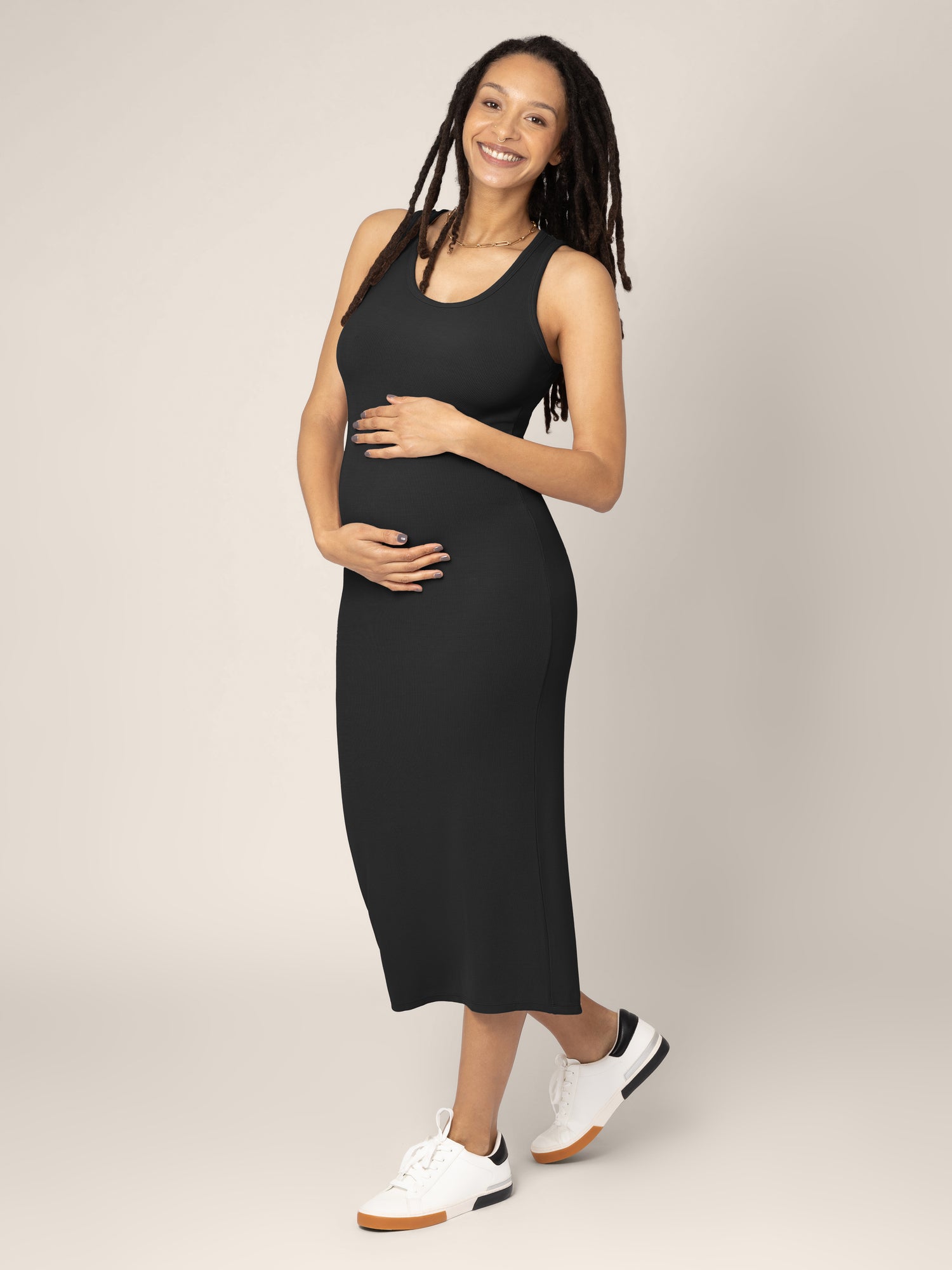 Olivia Ribbed Bamboo 2-in-1 Maternity & Nursing Dress