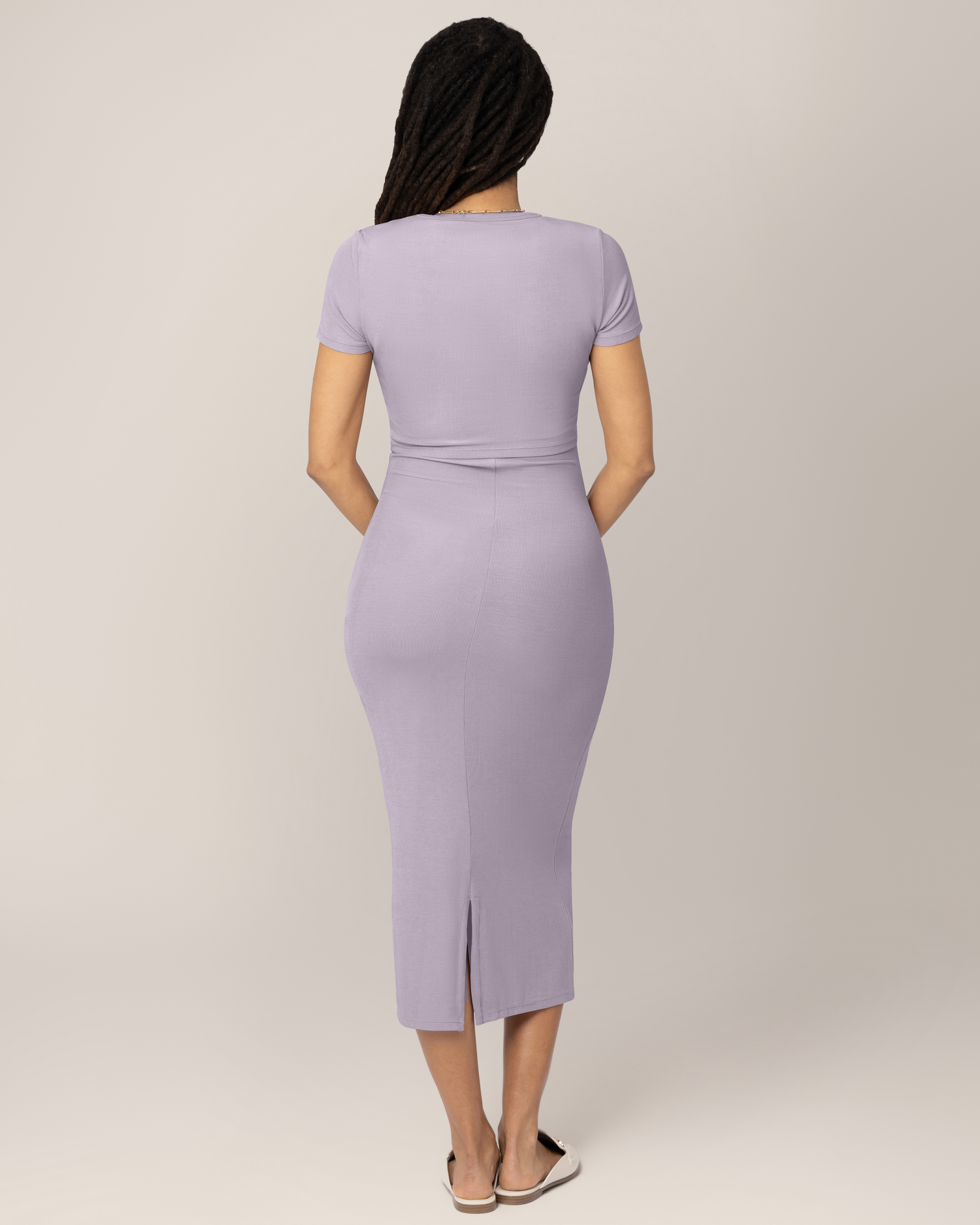 Olivia Ribbed Bamboo 2-in-1 Maternity & Nursing Dress