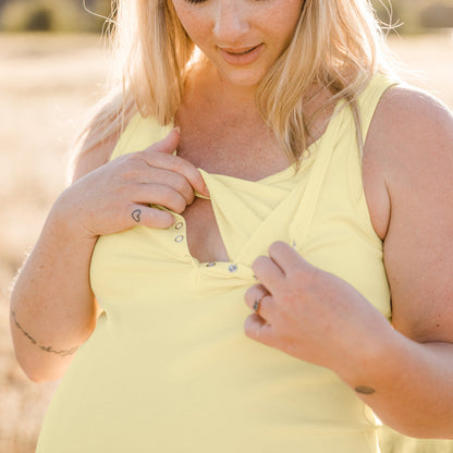 Organic Cotton Nursing & Maternity Henley Tank | Sunshine-Tops-Kindred Bravely