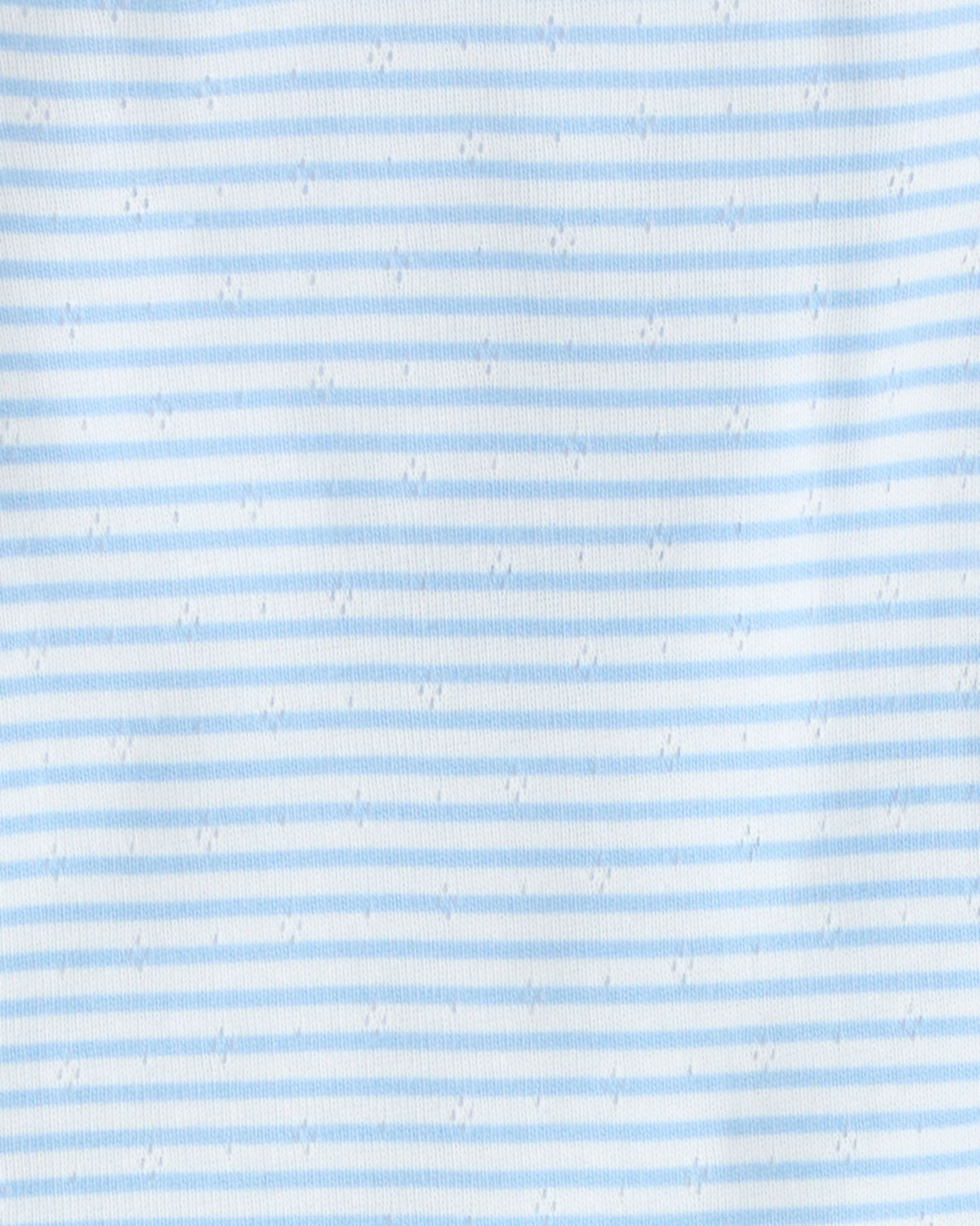 Close up of cloth and pattern on the Blue Candy Stripe.