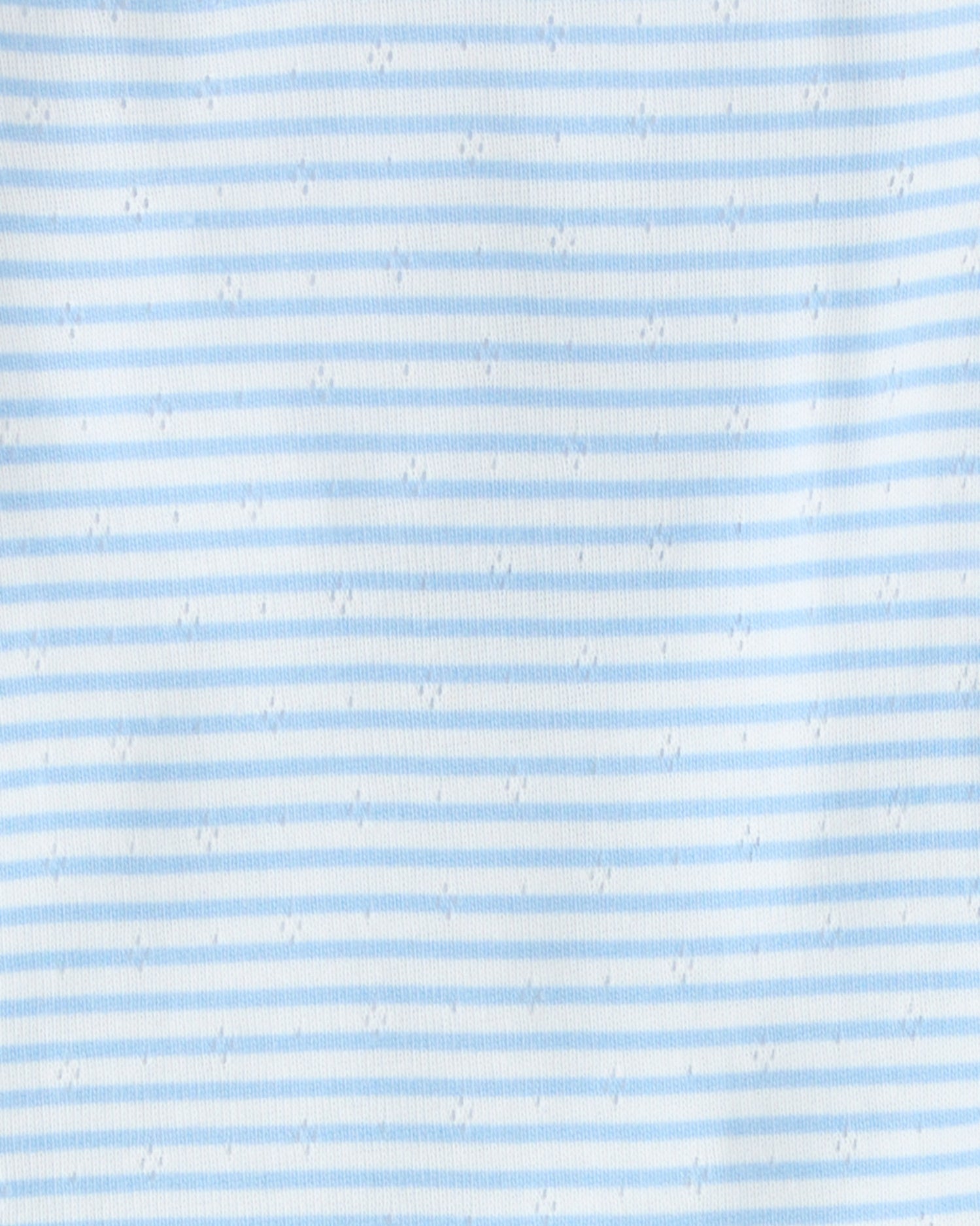 Close up of cloth and pattern on the Blue Candy Stripe.