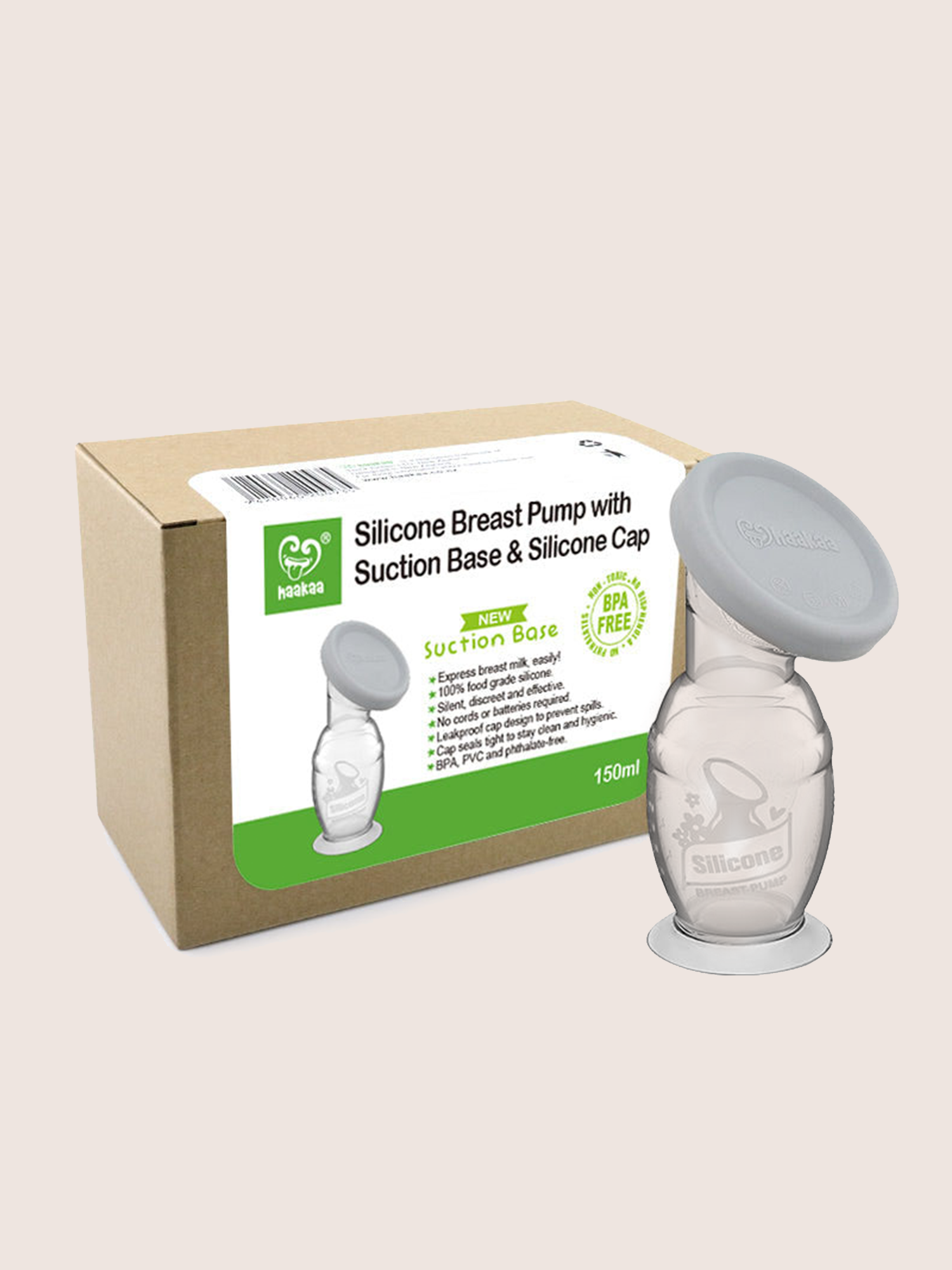 Haakaa - Gen 2 Silicone Pump with Silicon Lid 1 Set | Kindred Bravely