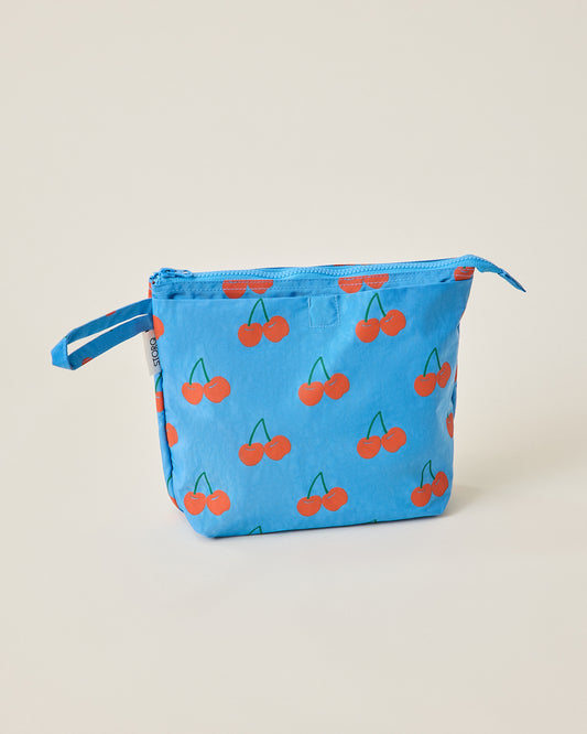 Quick Change Kit Bag in Blue Cherries pattern