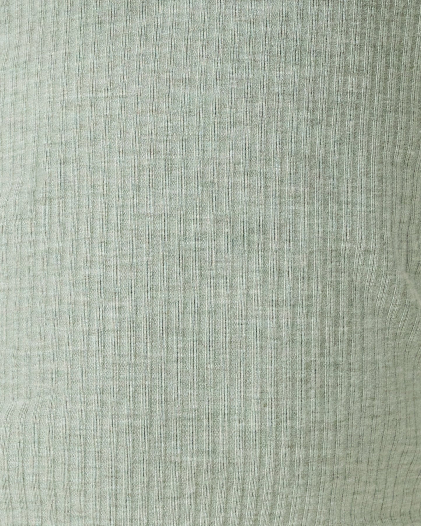 Close up of Baby wearing the Ribbed Bamboo Baby Two-Piece Pajama Set in Sage Heather