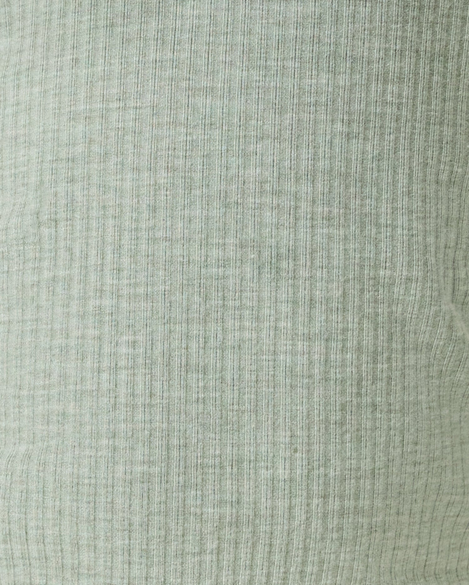 Close up of Baby wearing the Ribbed Bamboo Baby Two-Piece Pajama Set in Sage Heather