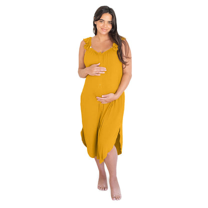 Ruffle Strap Labor & Delivery Gown | Honey-Gowns-Kindred Bravely