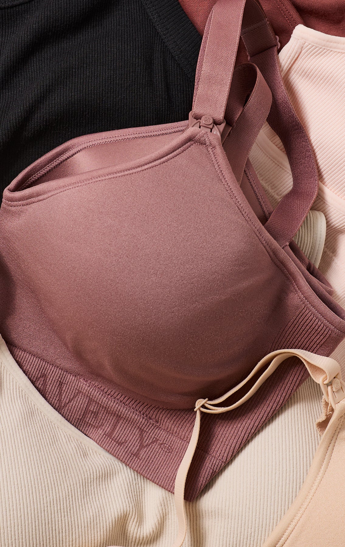 Various bras overlaying each other