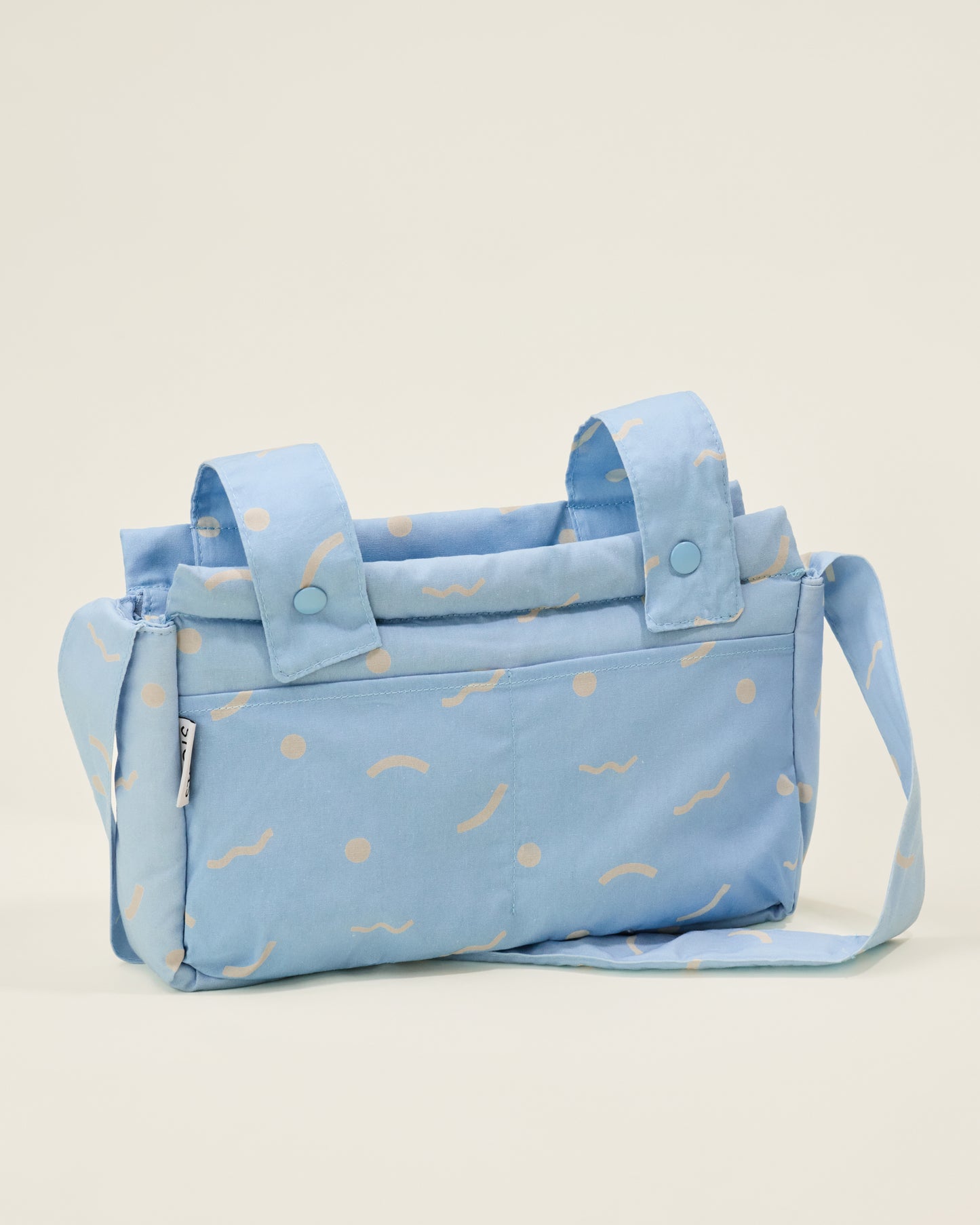 Stroller Party Caddy Bag in Sky Squiggles, on a neutral background