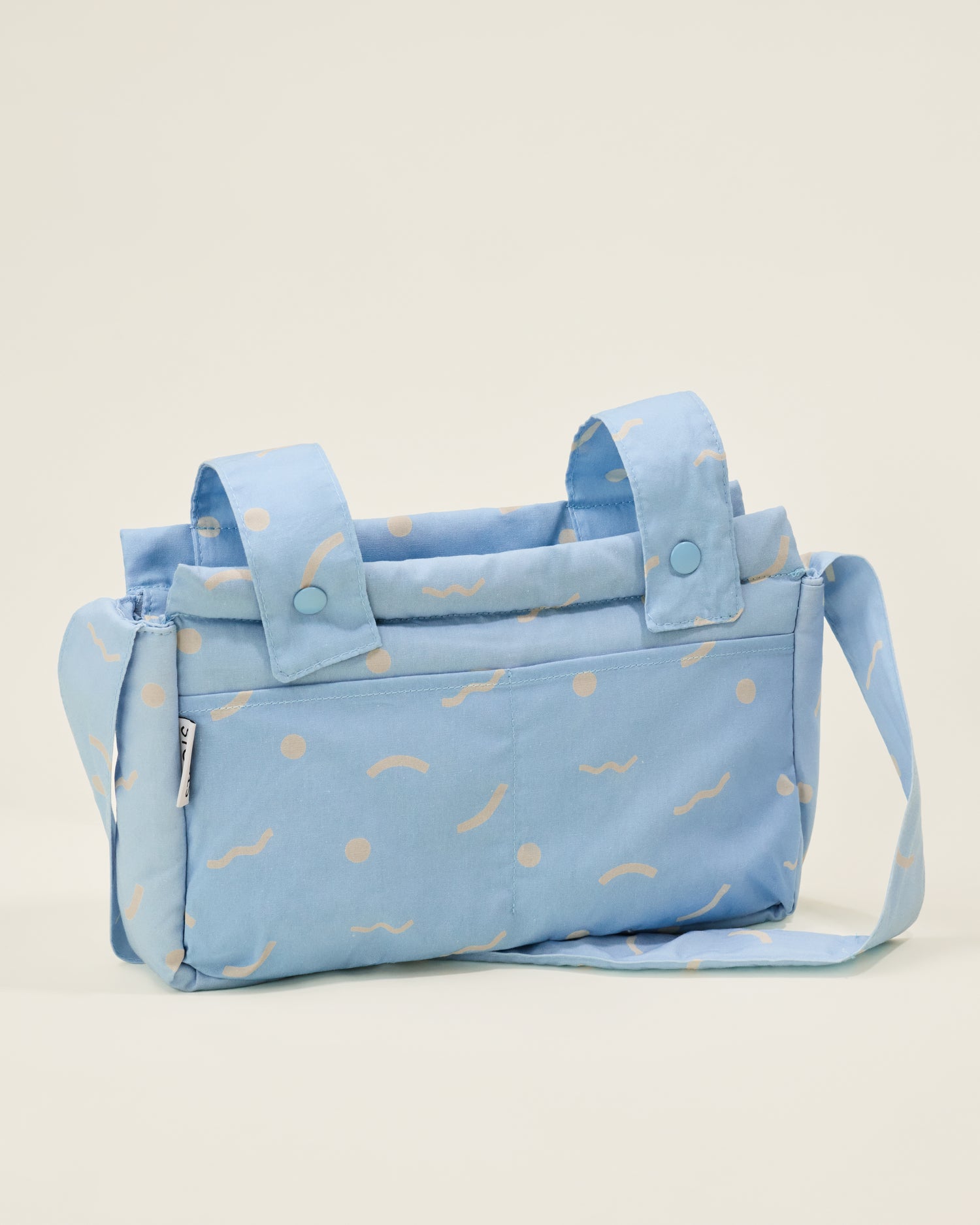 Stroller Party Caddy Bag in Sky Squiggles, on a neutral background