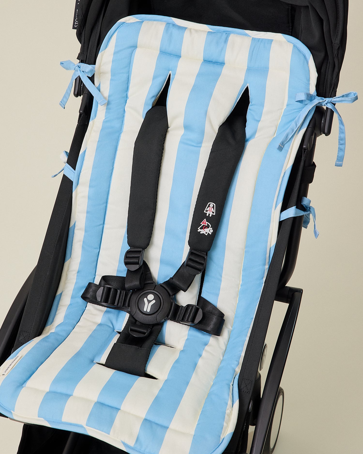 Stroller Party Seat Liner | Blue Wide Stripe