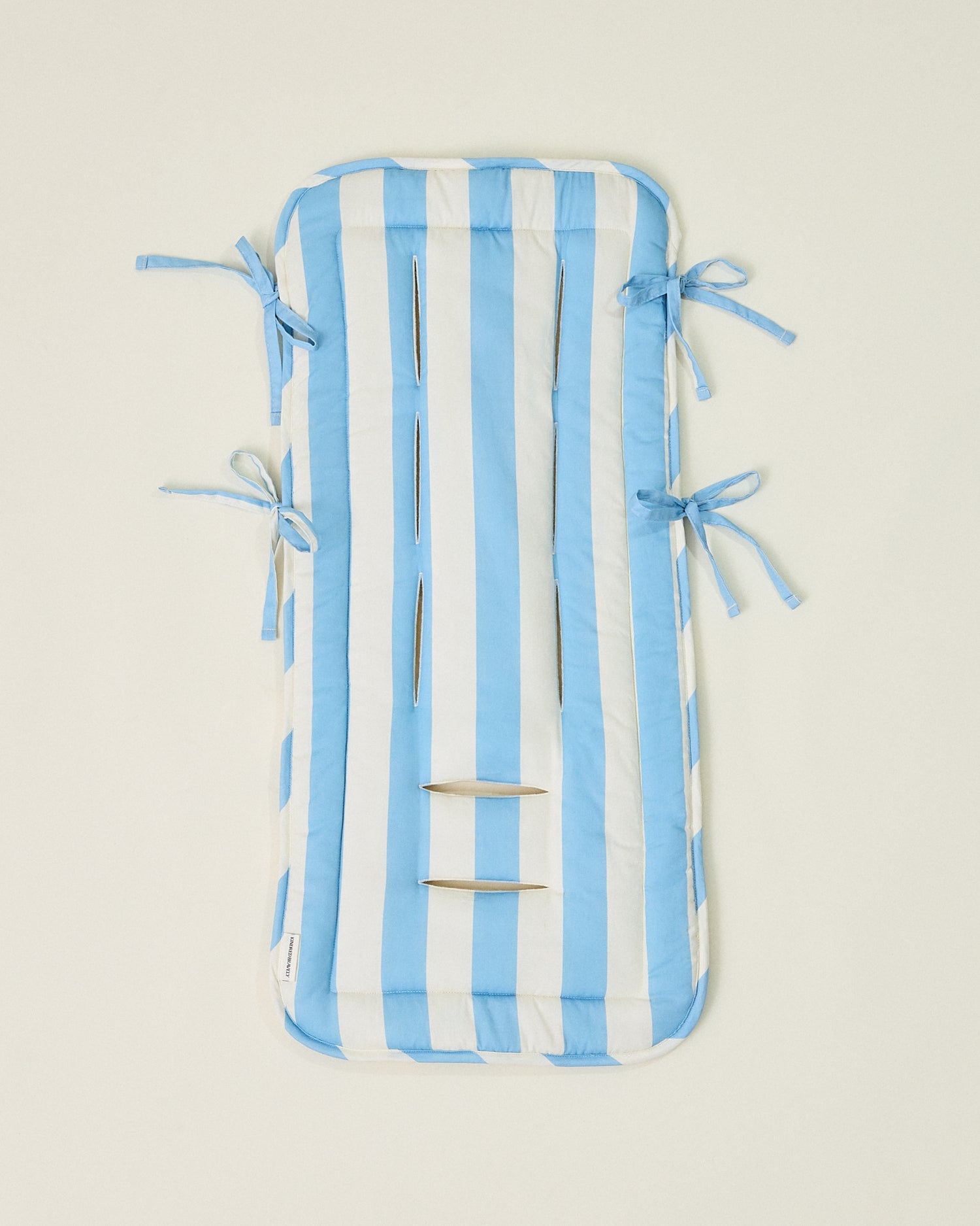 Stroller Party Seat Liner in Blue Wide Stripe pattern