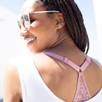 Simply Sublime® Lace Racerback Nursing Bra | Rose-Bras-Kindred Bravely