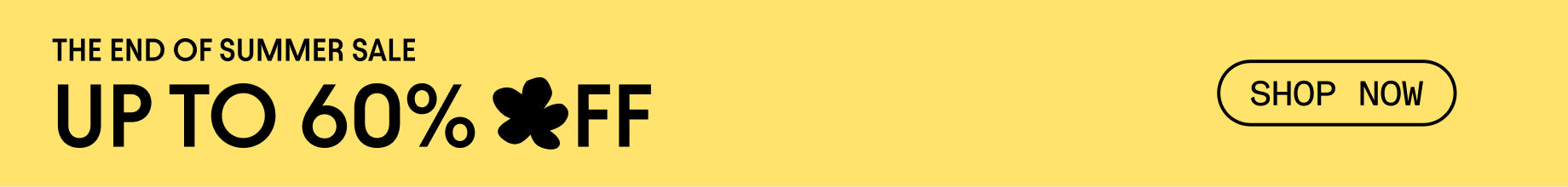 Storq End of Summer Sale desktop homepage banner: up to 60% off, black text on a yellow background.
