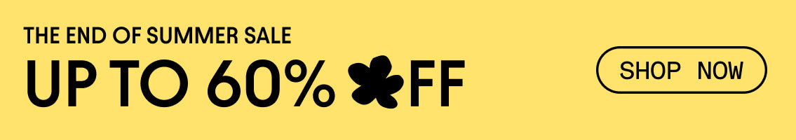 Storq End of Summer Sale mobile homepage banner: up to 60% off with a Shop Now button, black text on a yellow background.