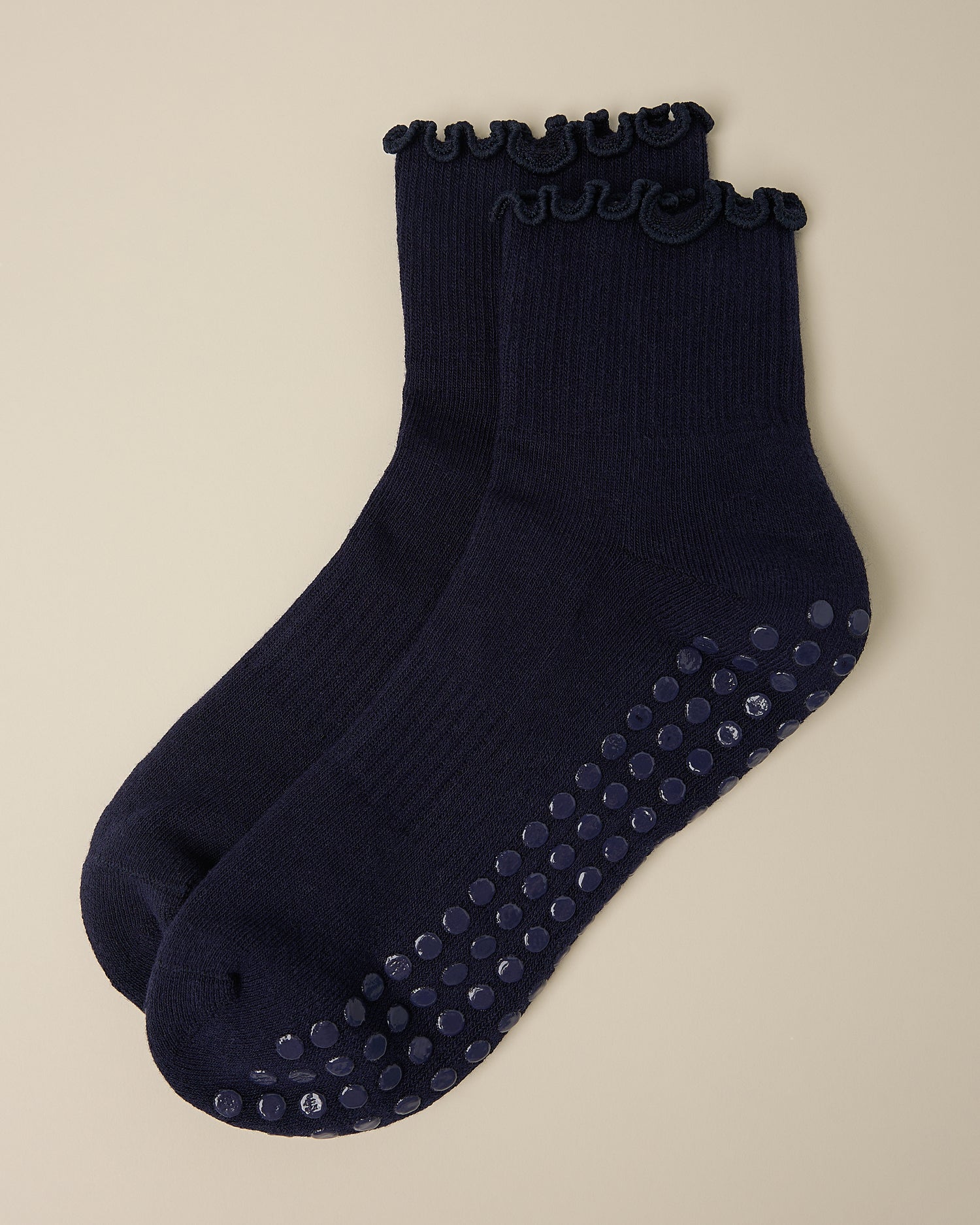Non-Slip Ruffle Ankle Socks | Navy - Kindred Bravely