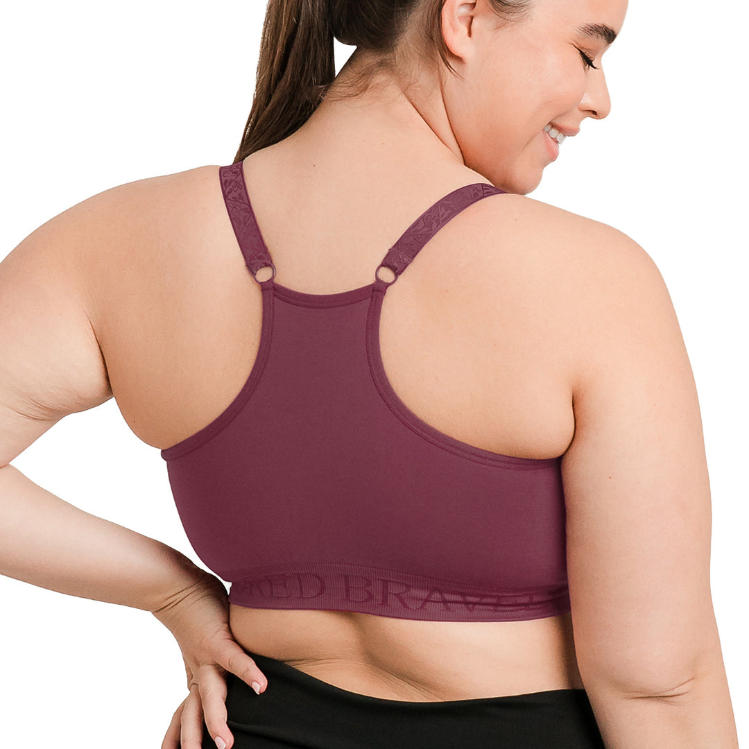 Back view of a model wearing the Sublime® Nursing Sports Bra | Fig