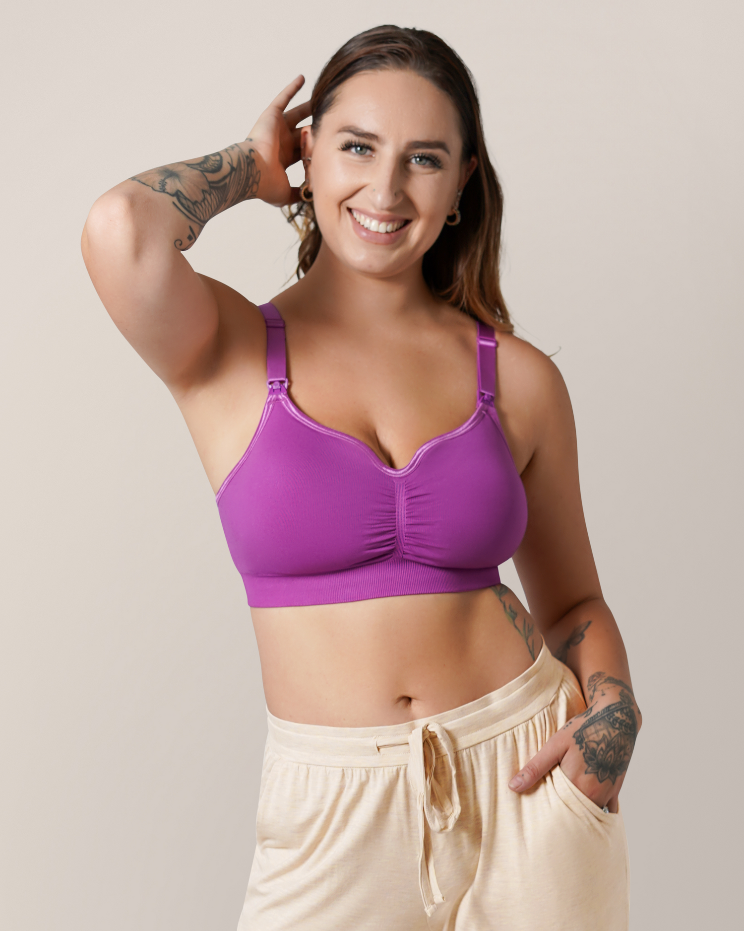 Tatum Seamless Maternity & Nursing Bralette | Orchid - Kindred Bravely