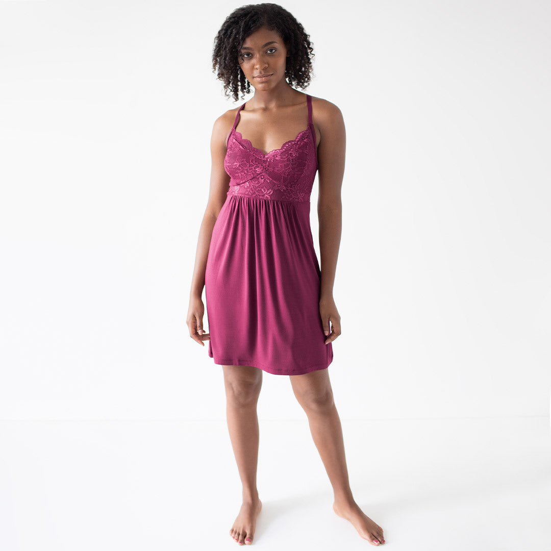 Ella Lace Nightgown Mulberry Kindred Bravely