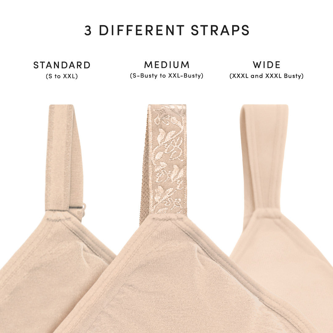 Comparison of the straps on the Nellie Sublime® Wireless Bra