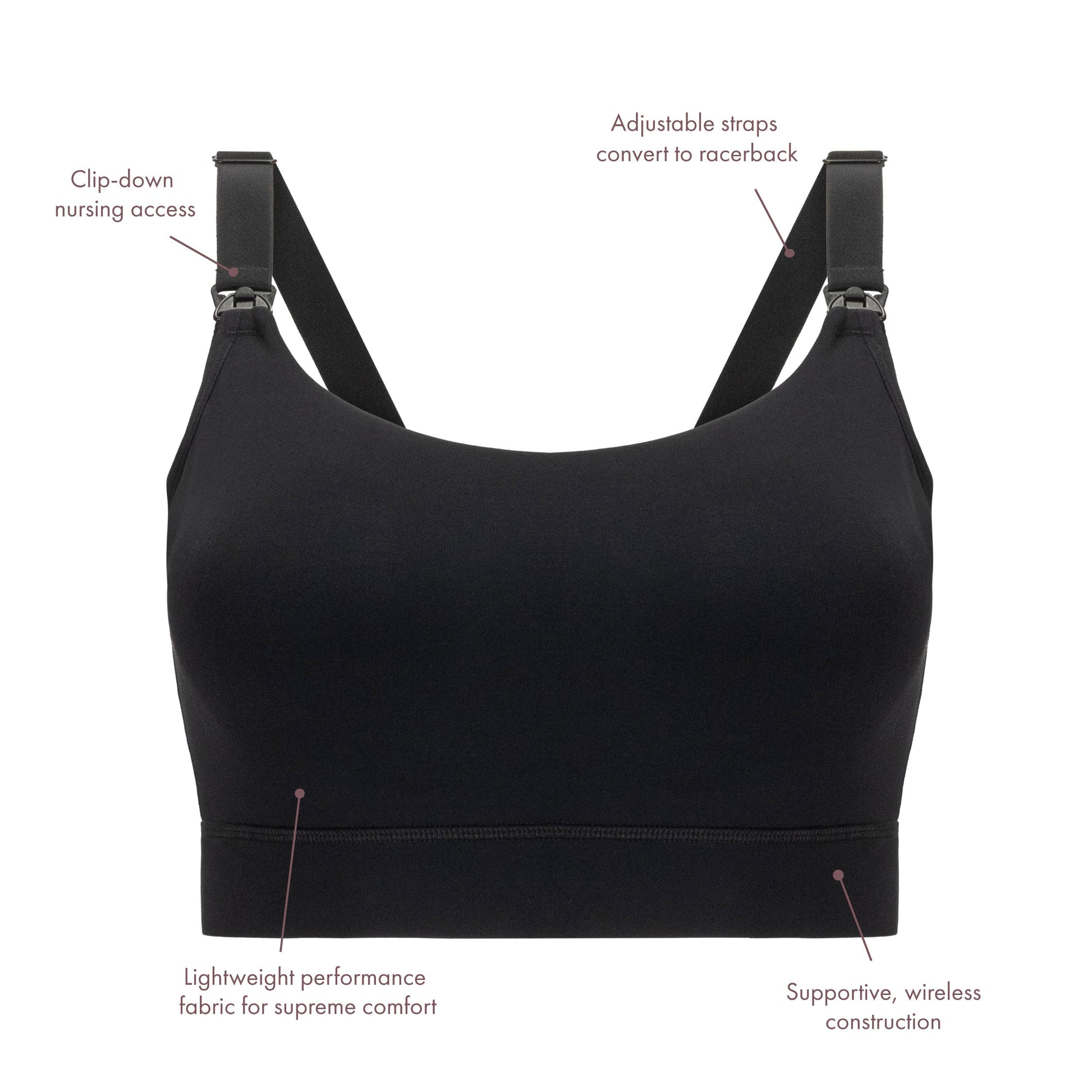 Toni Nursing & Maternity Bra | Black-Bras-Kindred Bravely