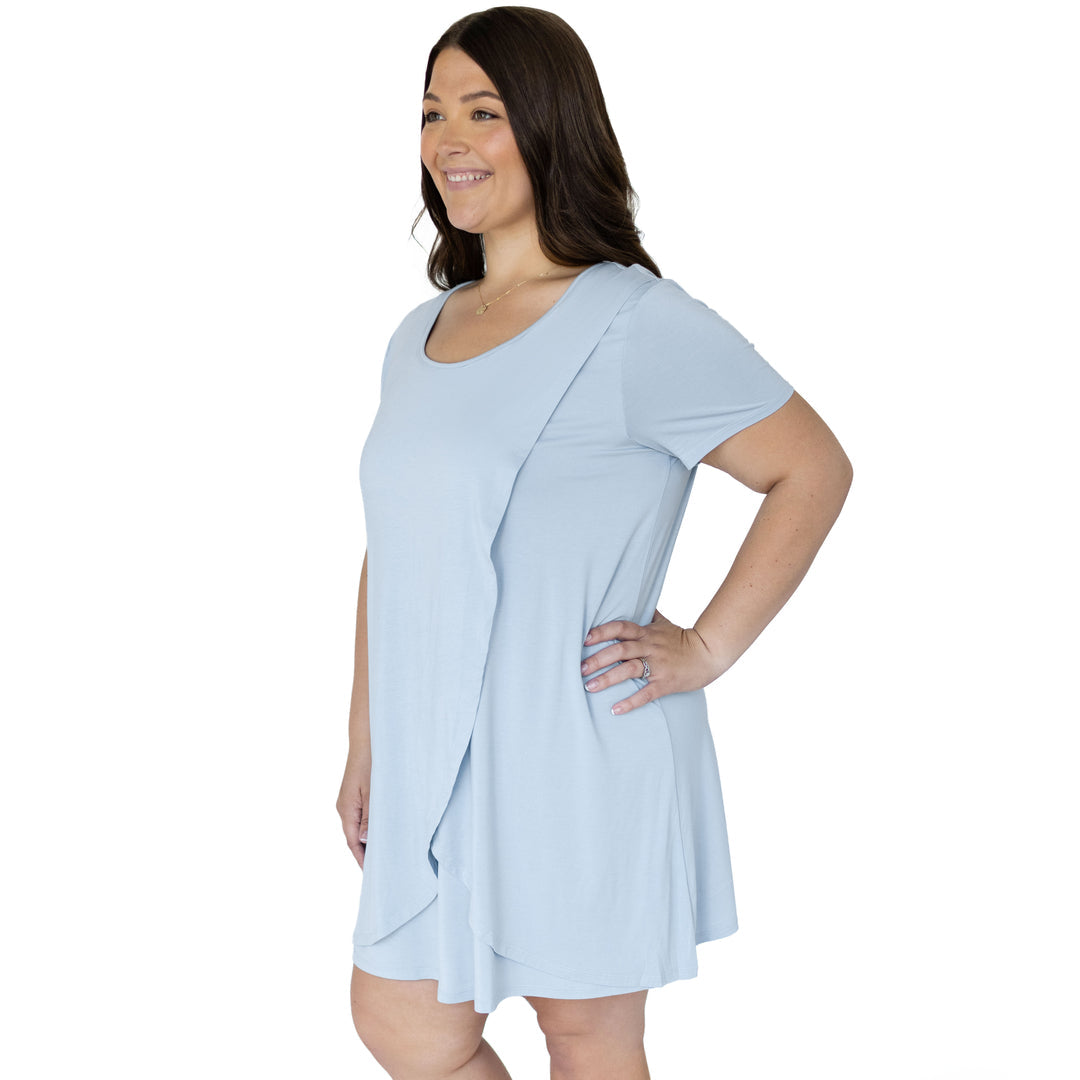 Tulip Hem Nursing & Maternity Nightgown | Mist-Pajamas-Kindred Bravely