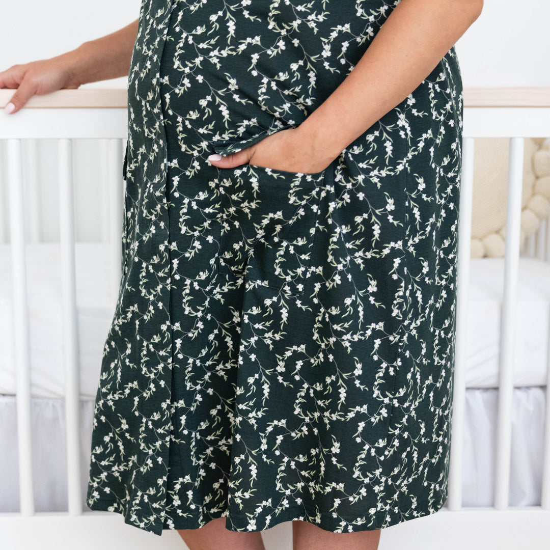 Universal Labor & Delivery Gown | Evergreen Blossom-Gowns-Kindred Bravely