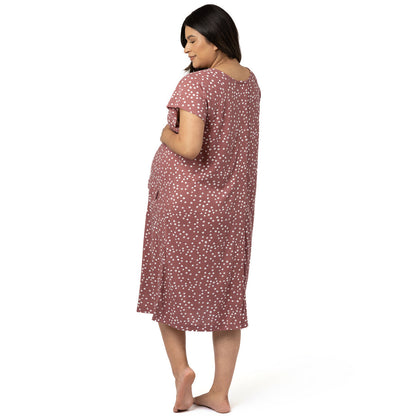 Universal Labor & Delivery Gown | Rosewood Polka Dot-Gowns-Kindred Bravely