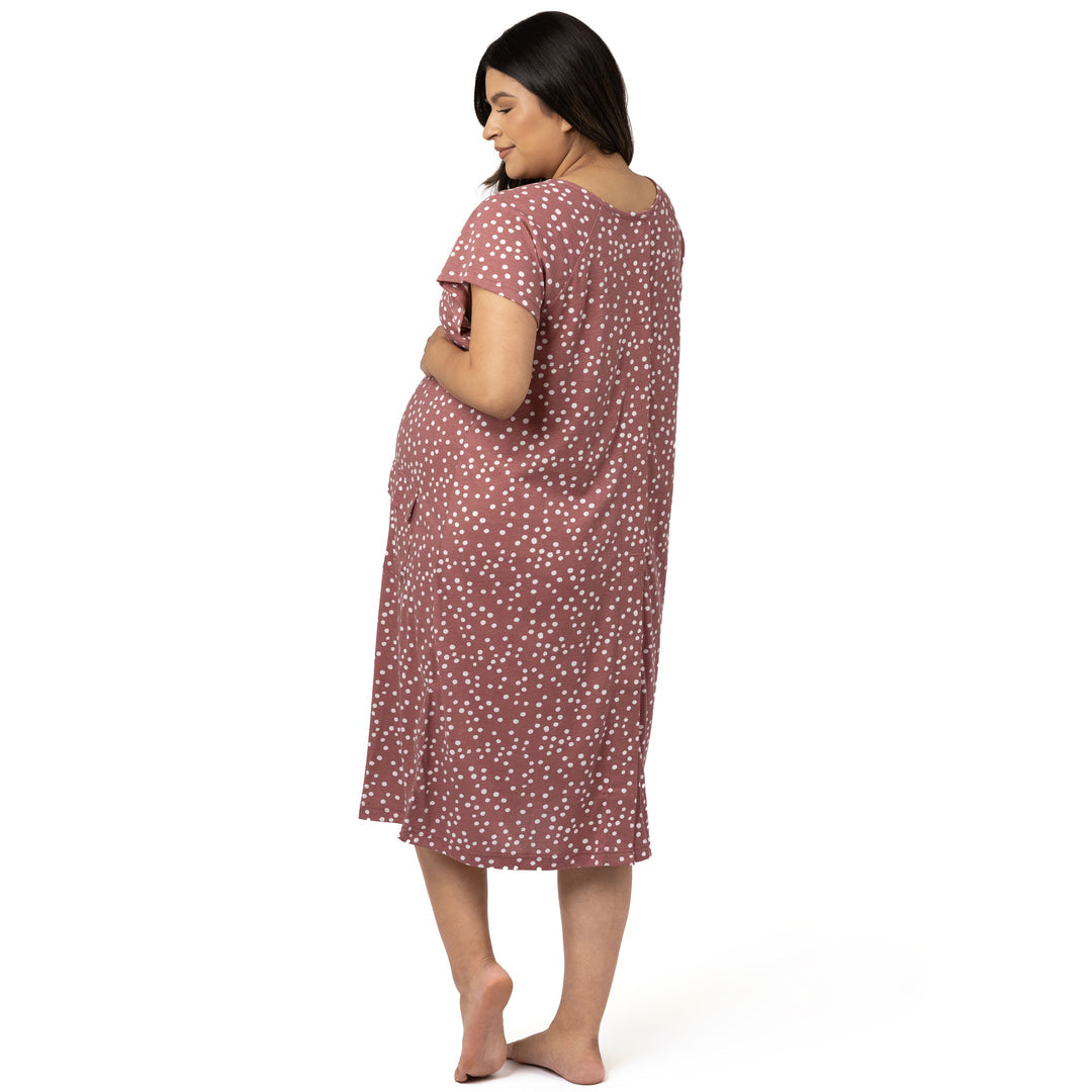Universal Labor & Delivery Gown | Rosewood Polka Dot