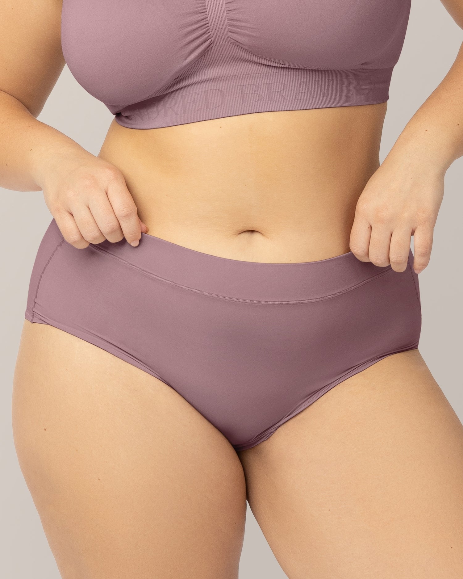 Cropped in view of model wearing the Grow with Me™ Brief in Twilight