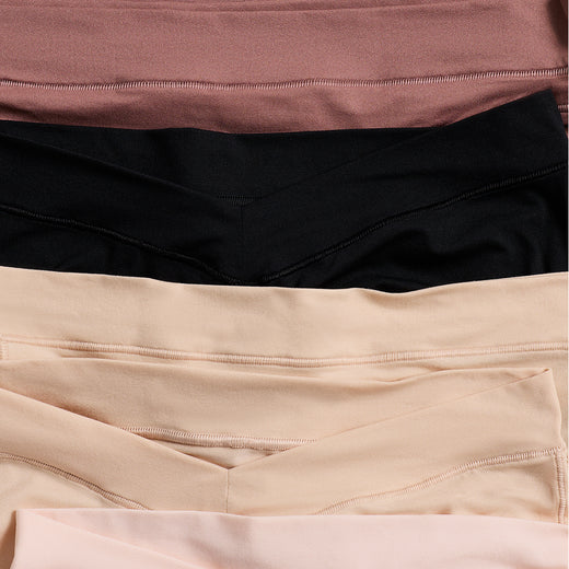 7-for-$39 Build Your Own Underwear Bundle. Choose from Grow with Me™ Brief,  Grow with Me™ Hipster, Grow with Me™ Thong, Grow with Me™ Boyshort, Bamboo Hipster, and Bamboo Thong, on a beige background.