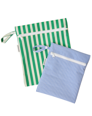 Wet/Dry Bag Set in Stripe pattern on a white background.