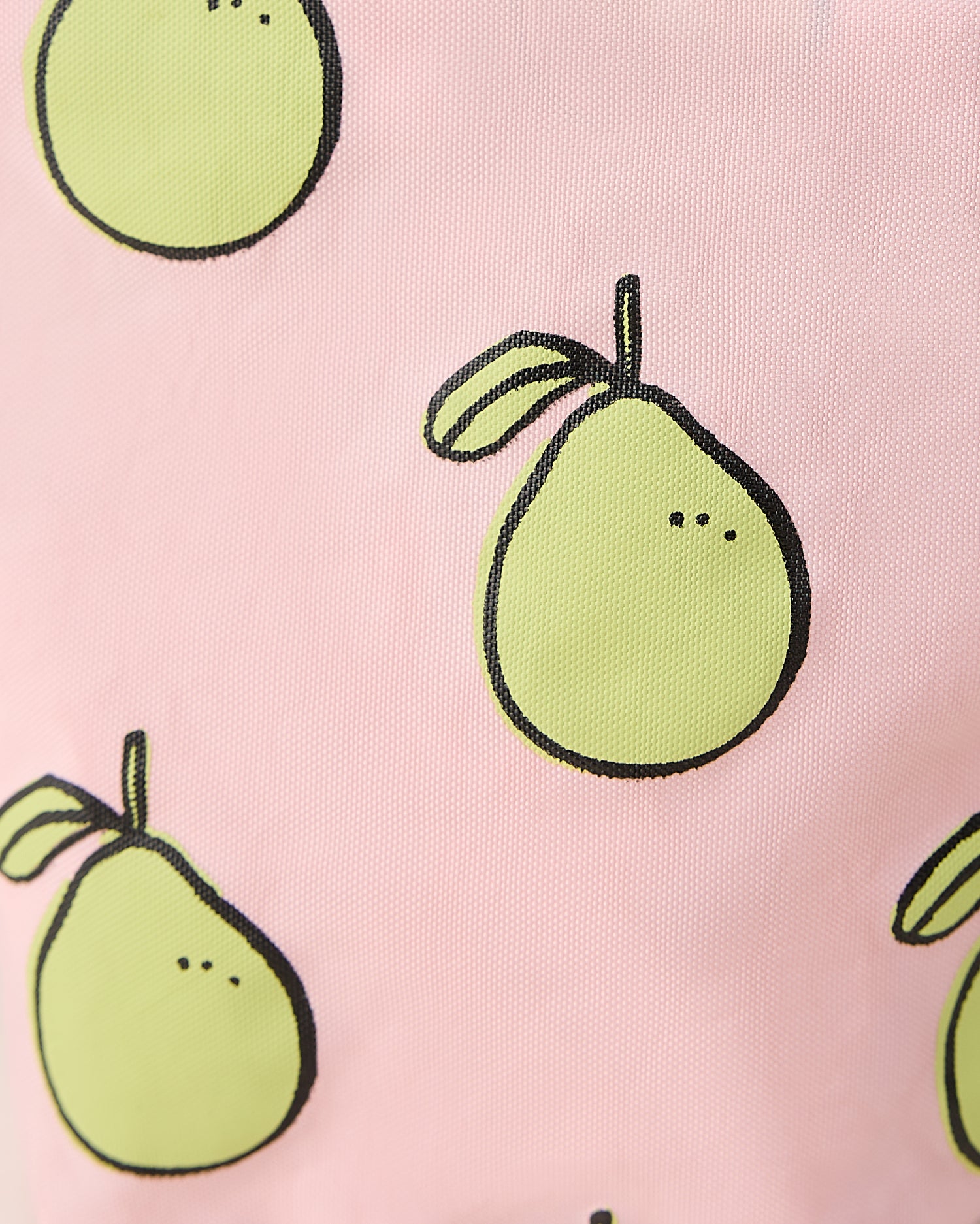 Pomelo pattern with black outlines on a pink background