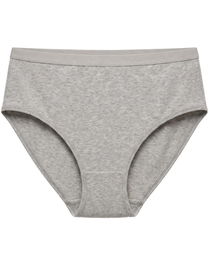 SoftStretch Cotton Maternity & Postpartum Brief in Grey Heather on a white background.