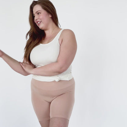 Bamboo Seamless No Rub Postpartum Thigh Saver | Black