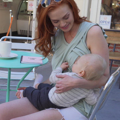 Bamboo Nursing & Maternity Tulip Hem Top | Eucalyptus